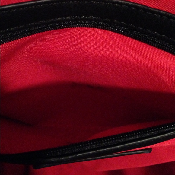 Black leopard shoulder bag with red lining - Picture 4 of 8